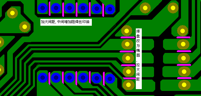 加大焊點(diǎn)間距，中間增加阻焊油。嚴(yán)格控制助焊劑質(zhì)量。