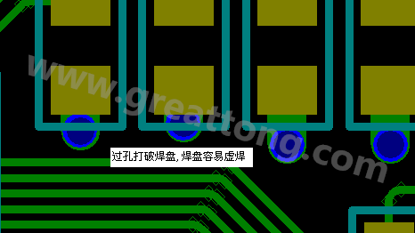 PCB設(shè)計(jì)案例分析：過孔破焊盤，造成SMT虛焊