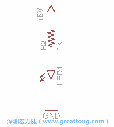 如圖所示放置一個(gè)開關(guān)（switch）、10K電阻器（10k resistor）和0.1μF的電容（0.1μF capacitor），并把開關(guān)的一端連到接地端上。